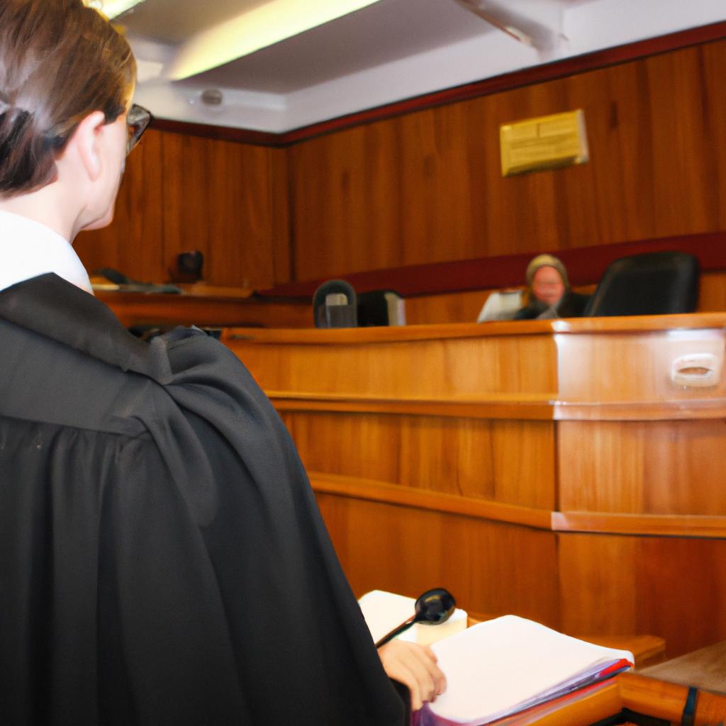 Judge presiding over court proceedings