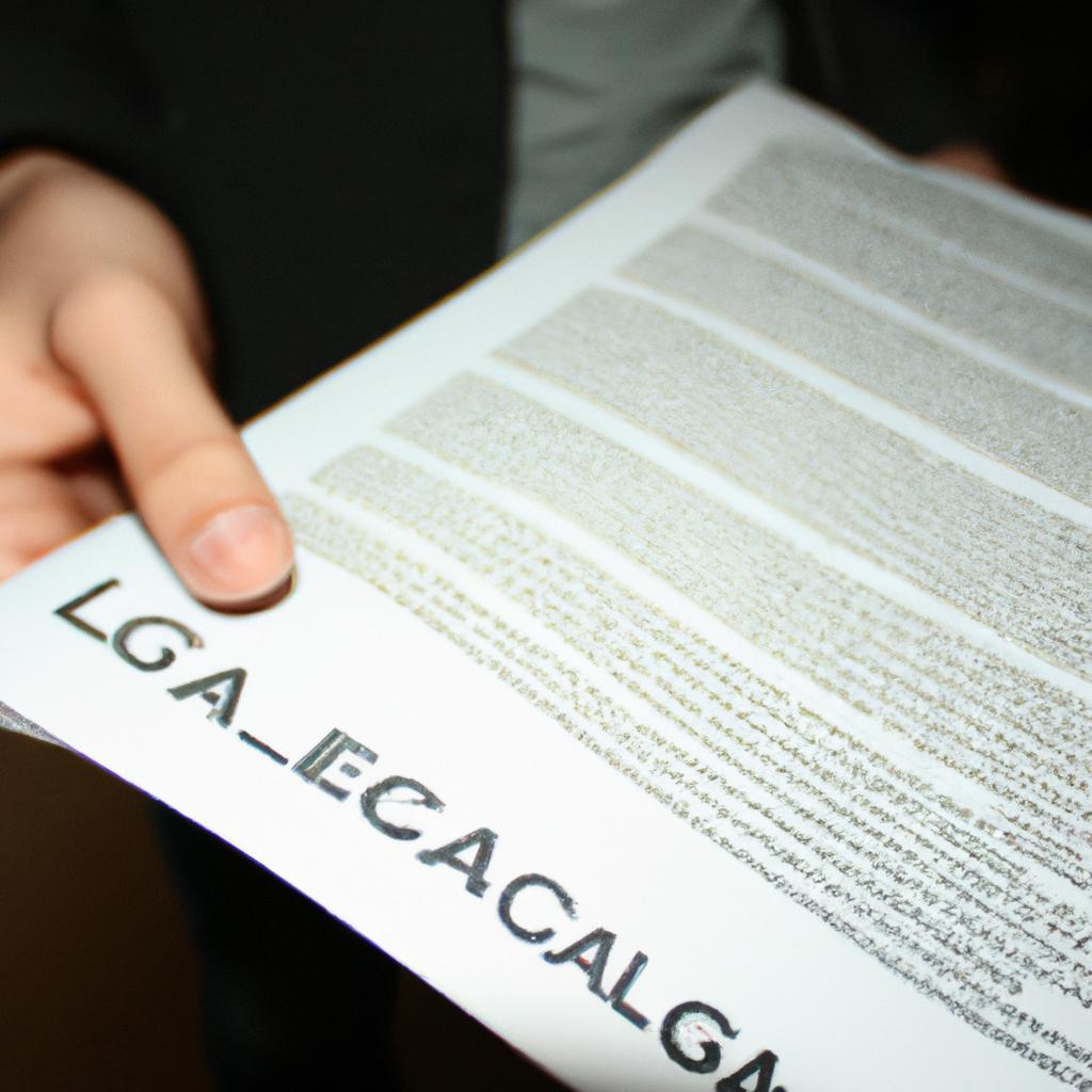 Person holding a legal document