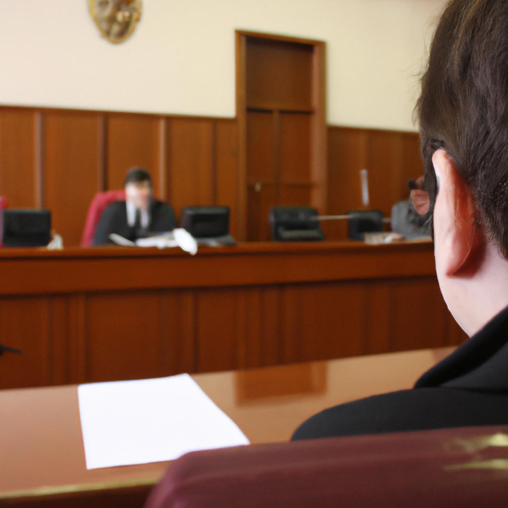 Person in courtroom during trial